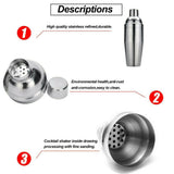 5PCS Cocktail Shaker Set Kit Stainless Steel 750ml