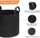 5x Fabric Plant Pots Grow Bags with Handles 10 Gallon