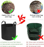 5x Fabric Plant Pots Grow Bags with Handles 10 Gallon