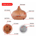 LED 500ml Air Humidifier Purifier Essential Oil Aroma Diffuser Aromatherapy Lamp