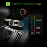 LCD Car Dual USB Charger Cigarette Lighter Socket Splitter 12-24V Power Adapter