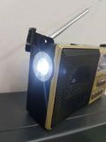 AM/FM/SW 3Band World Radio SD/USB MP3 Player Led Torch Rechargeable