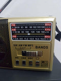 AM/FM/SW 3Band World Radio SD/USB MP3 Player Led Torch Rechargeable
