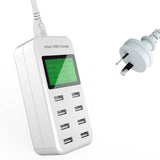 8 Port LCD Smart USB Fast Wall Charger iOS Android Tablet Adpater 5V/8A AU Plug