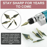 5PCS HSS Step Steel Cone Drill Titanium Bits Set Kit Hole Cutter + Aluminum Case