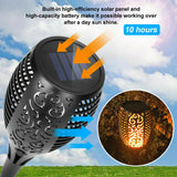 4X LED Solar Flickering Torch Path Light Dancing Flame Garden Landscape Lamp