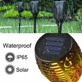 4X LED Solar Flickering Torch Path Light Dancing Flame Garden Landscape Lamp