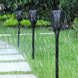 4X LED Solar Flickering Torch Path Light Dancing Flame Garden Landscape Lamp
