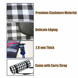 Large Picnic Blanket Premium Cashmere RED Rug Waterproof Mat Outdoor 200X200cm