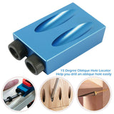 18PCS 15° Pocket Hole Screw Jig Dowel Drill Set