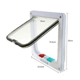 4-Way Lockable Pet Flap Door Screen White Large Size