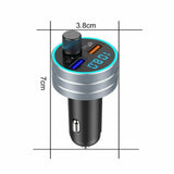 QC3.0 Fast Charging Bluetooth 5.0 Car Kit Wireless FM Transmitter Dual USB MP3