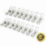 100x Stainless Steel Clothes Pegs Hanging Clips