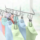 100x Stainless Steel Clothes Pegs Hanging Clips