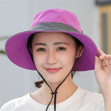 Summer Sun Protective Bucket Hat Fishing Hiking Travel Beach Big Wide Brim Cap