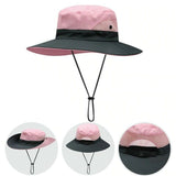 Summer Sun Protective Bucket Hat Fishing Hiking Travel Beach Big Wide Brim Cap