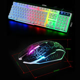 Ergonomic T6 Gaming Keyboard and Mouse Set for PC Laptop Rainbow Backlight USB