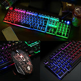 Ergonomic T6 Gaming Keyboard and Mouse Set for PC Laptop Rainbow Backlight USB