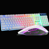 Ergonomic T6 Gaming Keyboard and Mouse Set for PC Laptop Rainbow Backlight USB