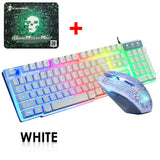 Ergonomic T6 Gaming Keyboard and Mouse Set for PC Laptop Rainbow Backlight USB