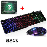 Ergonomic T6 Gaming Keyboard and Mouse Set for PC Laptop Rainbow Backlight USB