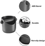 Coffee Waste Container Espresso Grinds Knock Box Tamper Tube Bin Black Bucket