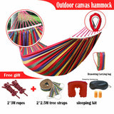 Double Hanging Hammock Outdoor Garden Travel Beach Swinging Bed Camping