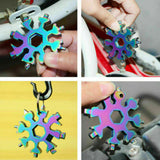 3Pcs 18 in 1 Stainless Multi-tool Snowflake Keychain