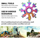 3Pcs 18 in 1 Stainless Multi-tool Snowflake Keychain