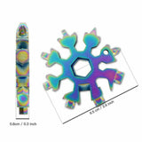 3Pcs 18 in 1 Stainless Multi-tool Snowflake Keychain