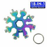 3Pcs 18 in 1 Stainless Multi-tool Snowflake Keychain