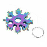 3Pcs 18 in 1 Stainless Multi-tool Snowflake Keychain
