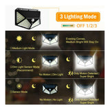 100 LED Solar Sensor Wall Light Motion Lights Outdoor Safety Security Home Lamp