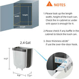 9L Hanging Bin Wall Mounted Folding Waste Bin Kitchen Dining Cabinet Trash Can