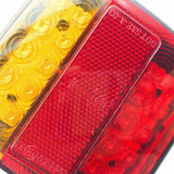 2x 20LED Square Trail Trailer Stop Light Indicator Lamp + Number Plate Light