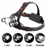 100000LM RECHARGEABLE HEADLAMP 3T6 XML LED HEADLIGHT