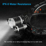 100000LM RECHARGEABLE HEADLAMP 3T6 XML LED HEADLIGHT