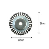 6" Weed Brush Steel Wire Trimmer Wheel Garden