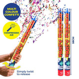 Party Central 4/8/12PK Party Popper Cannon Launcher Multicolour Confetti 58cm
