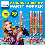 Party Central 4/8/12PK Party Popper Cannon Launcher Multicolour Confetti 58cm