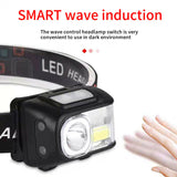 Headlamp 5 Modes Head Light COB LED Headlight Torch Outdoor Flashlight USB