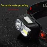 Headlamp 5 Modes Head Light COB LED Headlight Torch Outdoor Flashlight USB