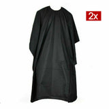 2x Black Hair Cutting Cape Pro Salon Barber Hairdressing Gown Haircut Apron