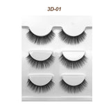 Eyelashes 3 Pairs Mink Natural Long Thick Makeup Cross False Eye Lashes