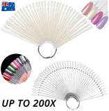 200X False Fake Nail Polish Color Display Wheel Chart Ring Tips Swatch Sticks