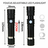 2X 60000lm CREE Q3-WC T6 LED Flashlight Torch Bike Mount USB Rechargeable
