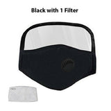 Filters Face Mask Reusable Eye Shield Washable Anti Air Pollution Adult Unisex