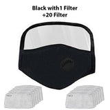 Filters Face Mask Reusable Eye Shield Washable Anti Air Pollution Adult Unisex