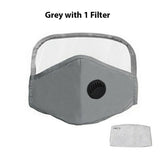 Filters Face Mask Reusable Eye Shield Washable Anti Air Pollution Adult Unisex