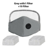Filters Face Mask Reusable Eye Shield Washable Anti Air Pollution Adult Unisex